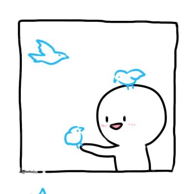 28组超可爱简笔小白人情头 左右配对手绘款高清分享