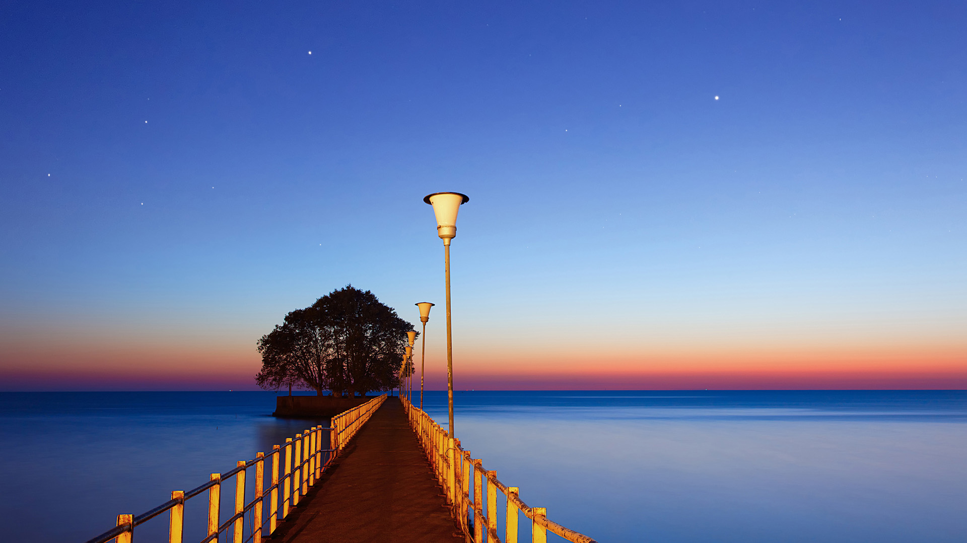 海边码头静谧风景 电脑动漫桌面壁纸分享