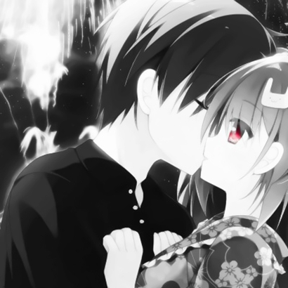 黑白暗黑风动漫情侣头像来了！18张高清二次元情头合集