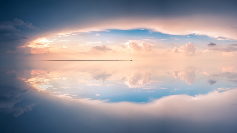 能当电脑桌面的天空之境绝美倒影壁纸来啦