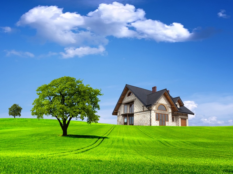 山上房子风景壁纸