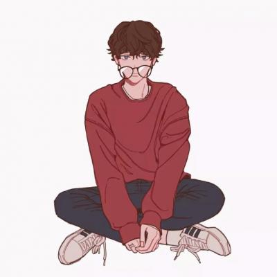二次元绘画风格微信QQ情侣头像
