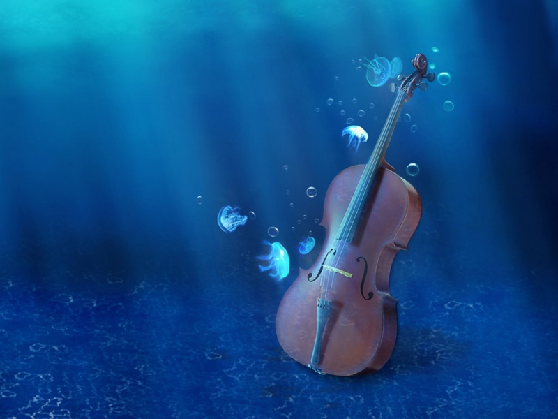 海底小提琴电脑桌面动漫壁纸分享