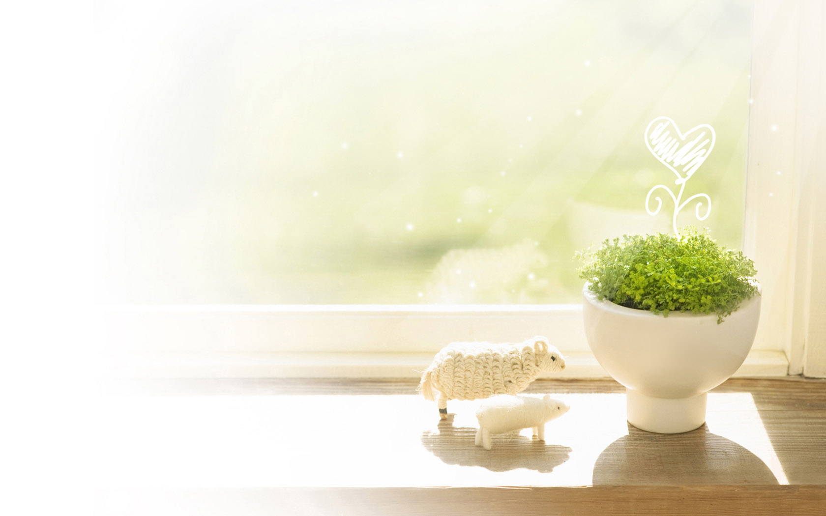 这款治愈系绿色窗台壁纸太适合当电脑桌面了