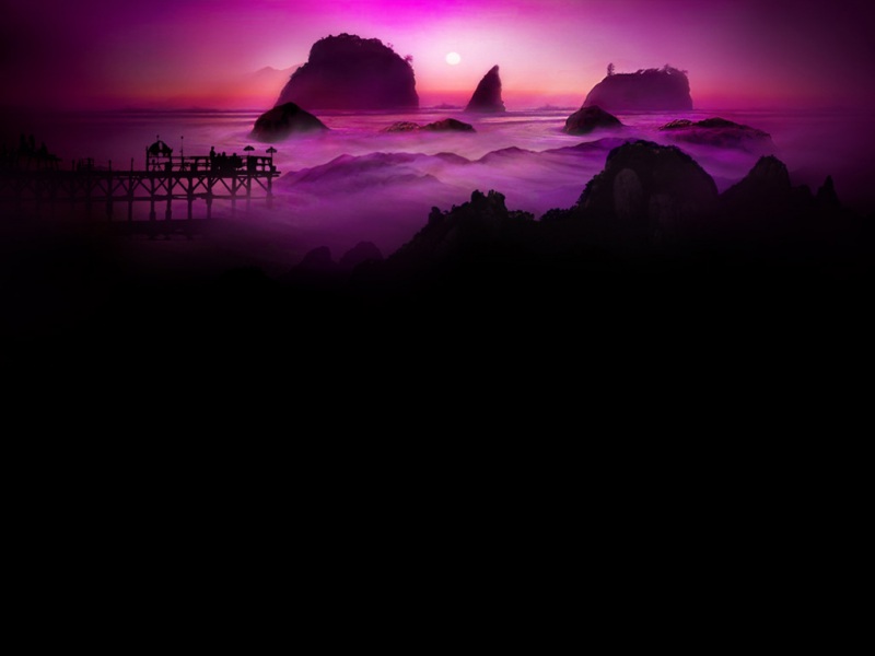 高山云袅风景电脑桌面动漫壁纸来啦 多款分辨率可选