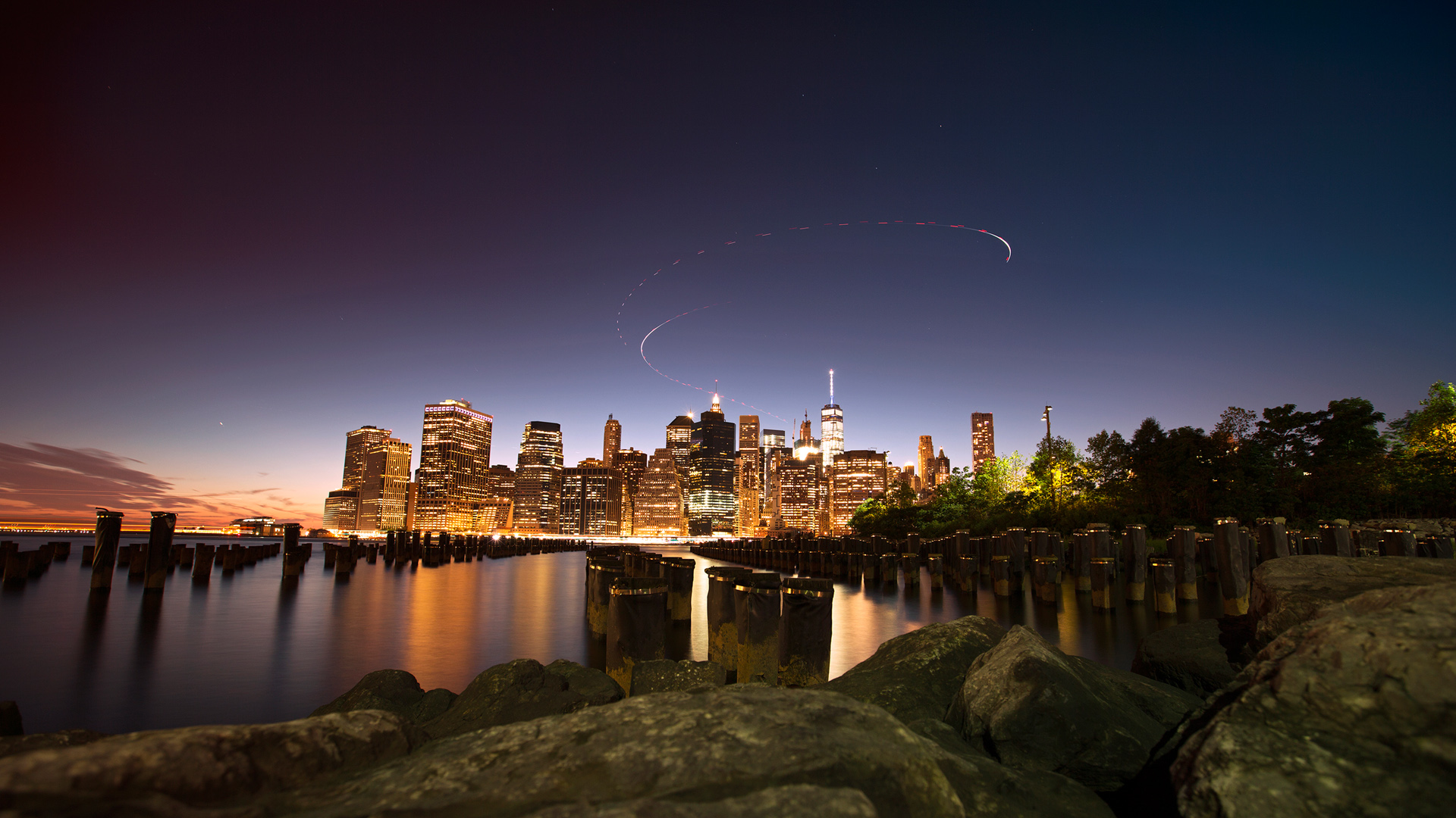 夜晚布鲁克林大桥公园夜景2K电脑动漫壁纸来啦
