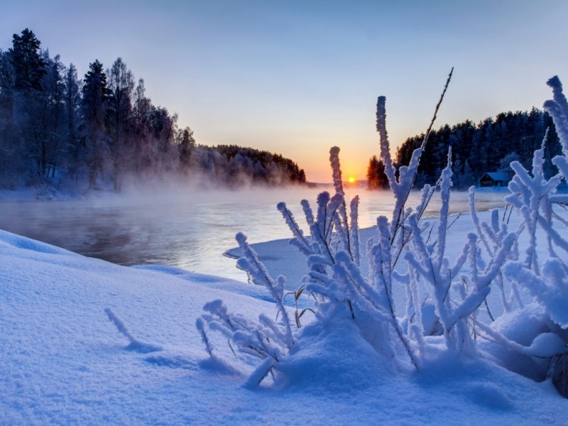 冬日河景天空壁纸推荐