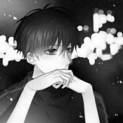 男生黑白伤感动漫头像 16张高清微信头像合集