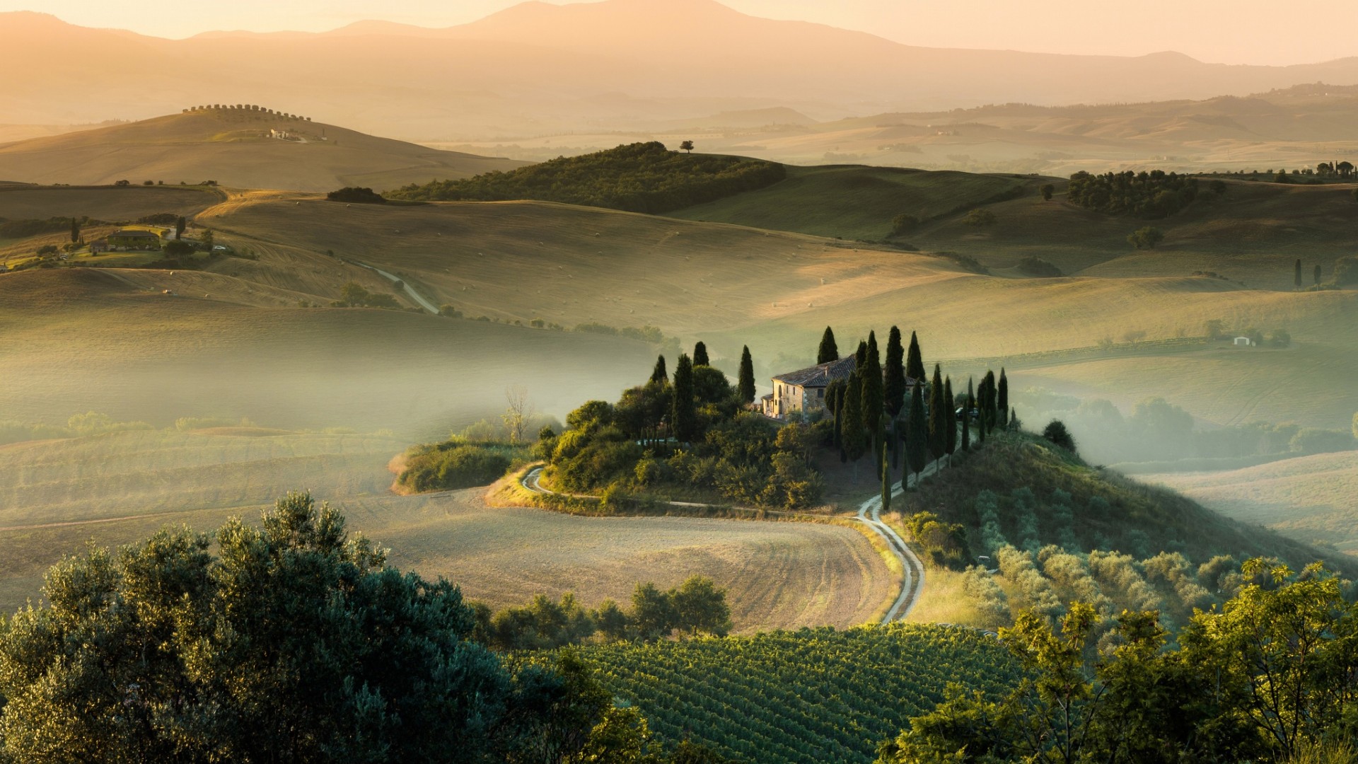 八月的托斯卡纳夏日风光 适合当电脑桌面的动漫风景壁纸