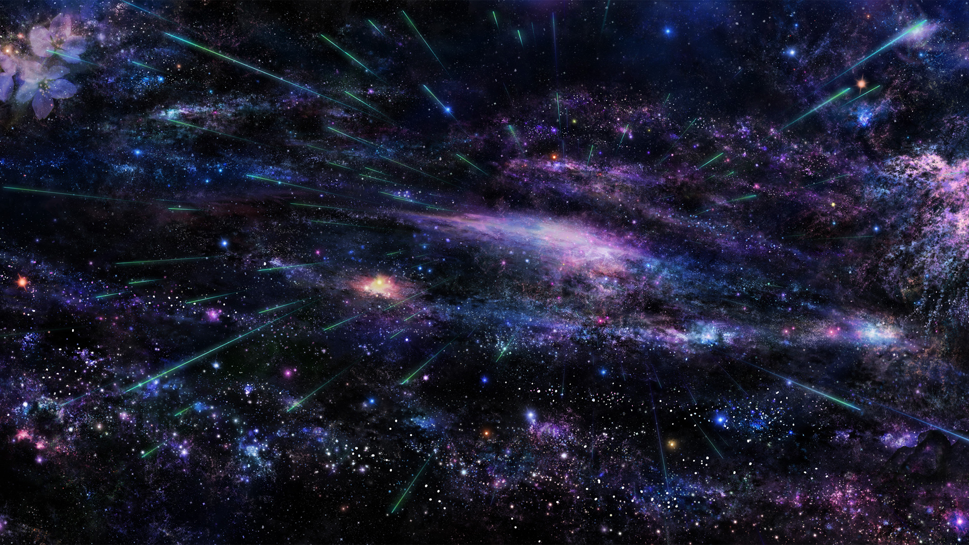 氛围感拉满！带樱花银河星空的电脑桌面壁纸来啦