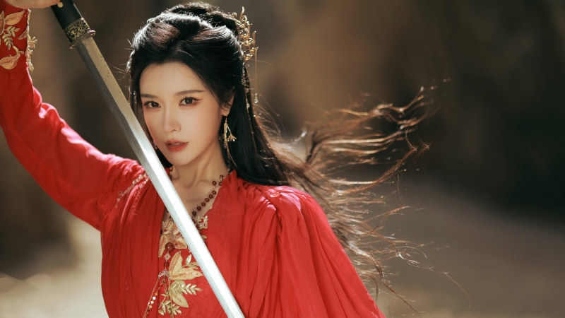 古风红纱武侠美女高清壁纸合集