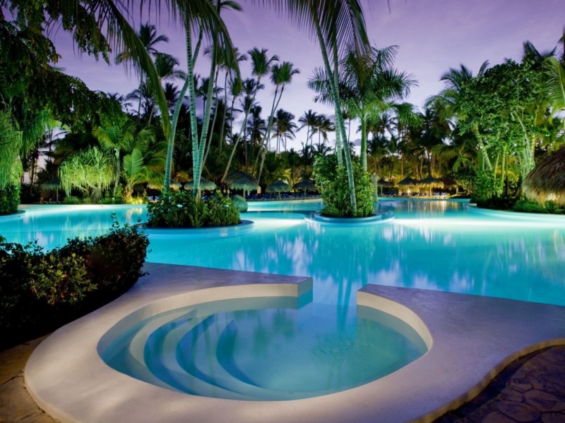 加勒比热带泳池酒店宽屏壁纸上新