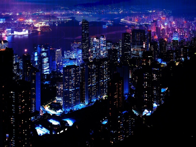 摩天大楼夜景壁纸 氛围感拉满的都市夜色素材