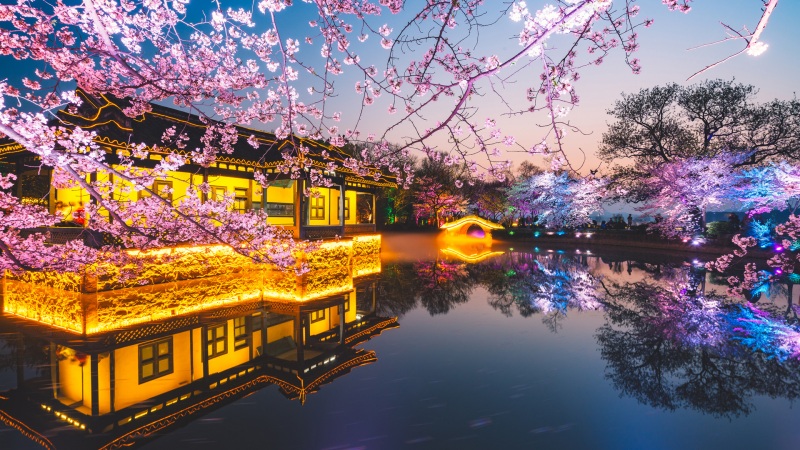 无锡鼋头渚樱花高清风景壁纸来啦 多款分辨率可选