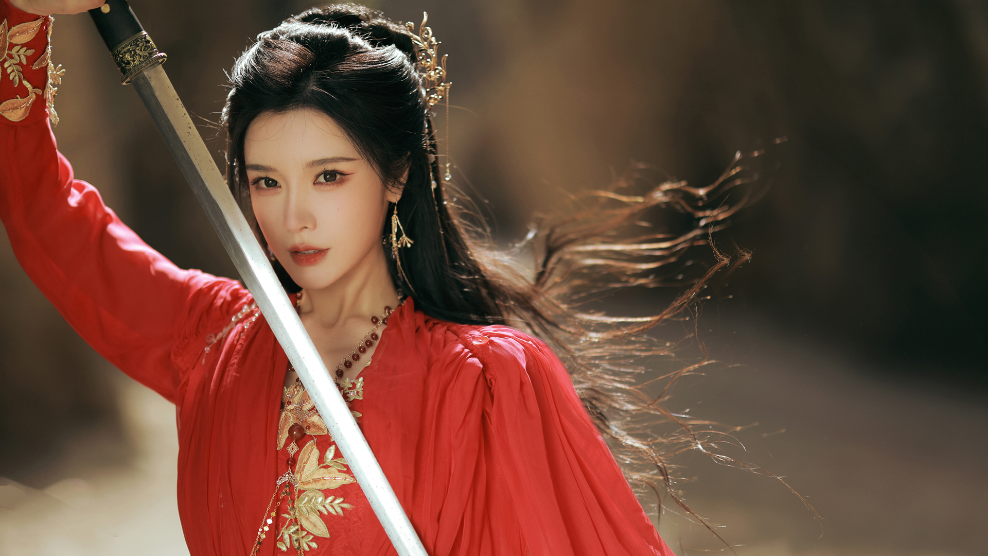 古风红纱武侠美女高清壁纸合集