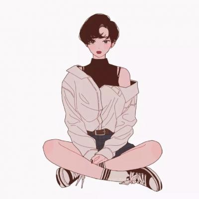 二次元绘画风格微信QQ情侣头像