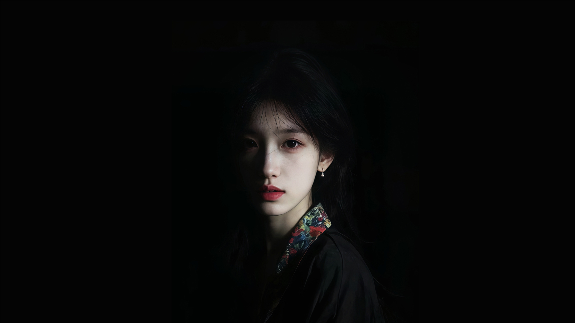 国风光影美女壁纸！黑背景适配多尺寸电脑桌面