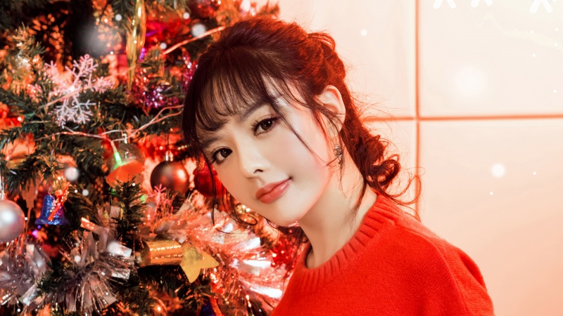 周熙妍圣诞主题可爱美女高清壁纸合集