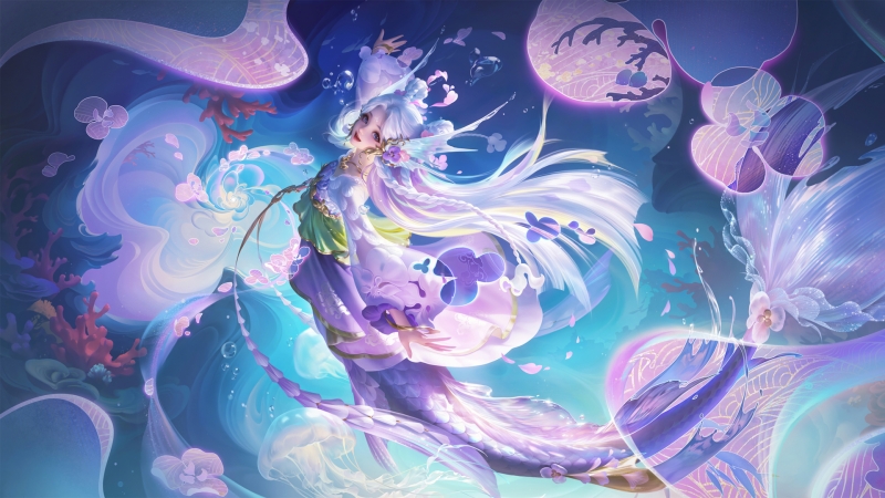 王者荣耀朵莉亚幻珠鲛人高清壁纸来啦，多款尺寸可选