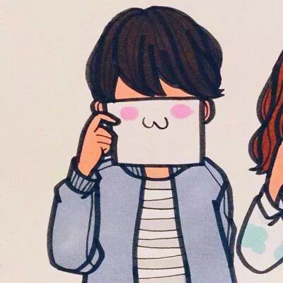 36张可爱呆萌卡通情侣QQ头像 高清好看又治愈