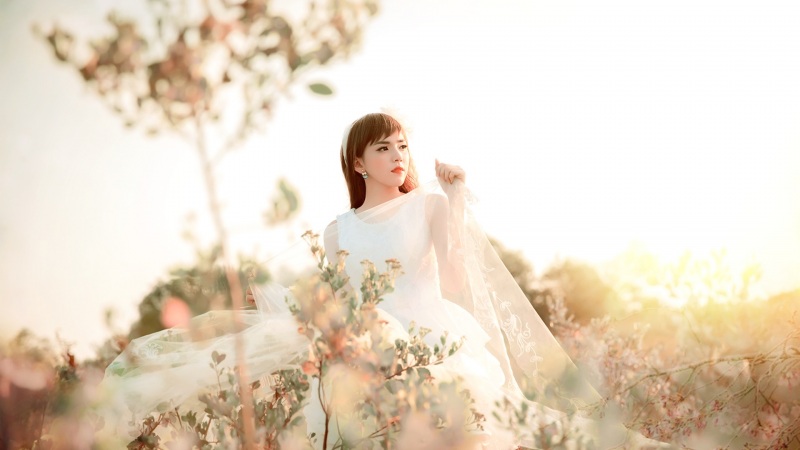 白色婚纱美女高清电脑壁纸上新 多款分辨率可选