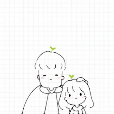 22组手绘卡通情侣头像 高清有爱一对两张