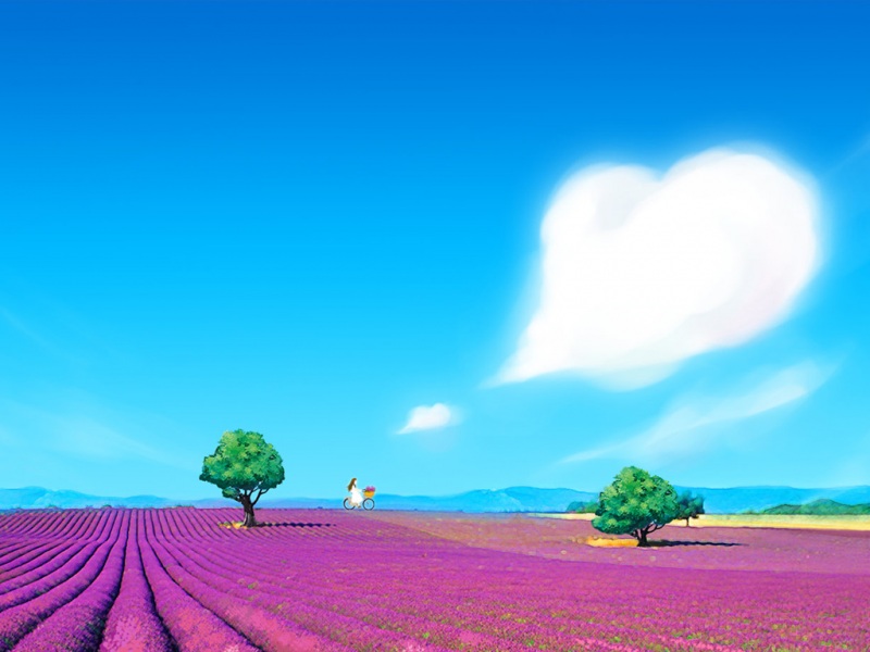 超好看的紫色云霞电脑桌面动漫壁纸来啦