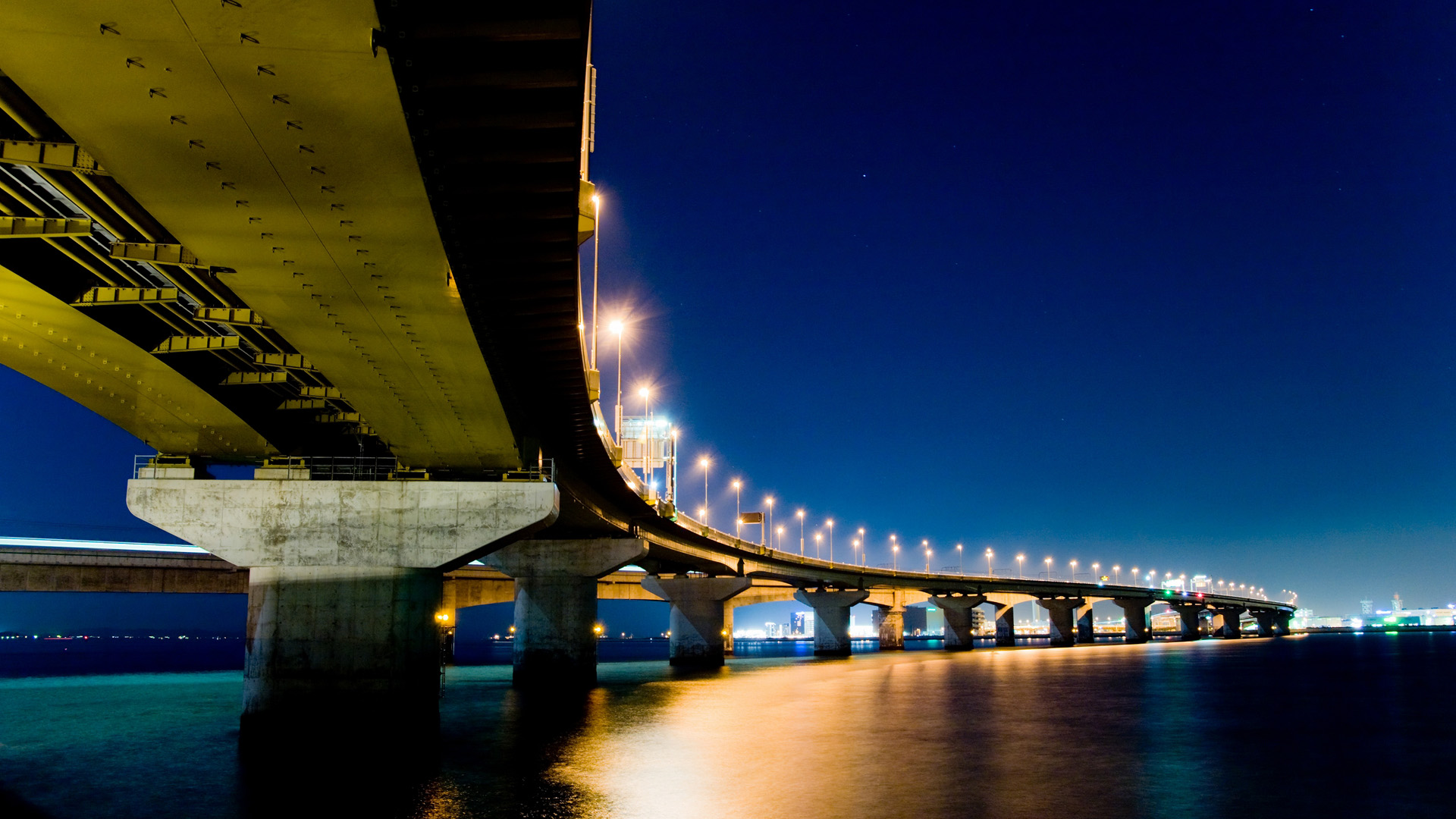 好看的大桥夜景电脑动漫壁纸分享