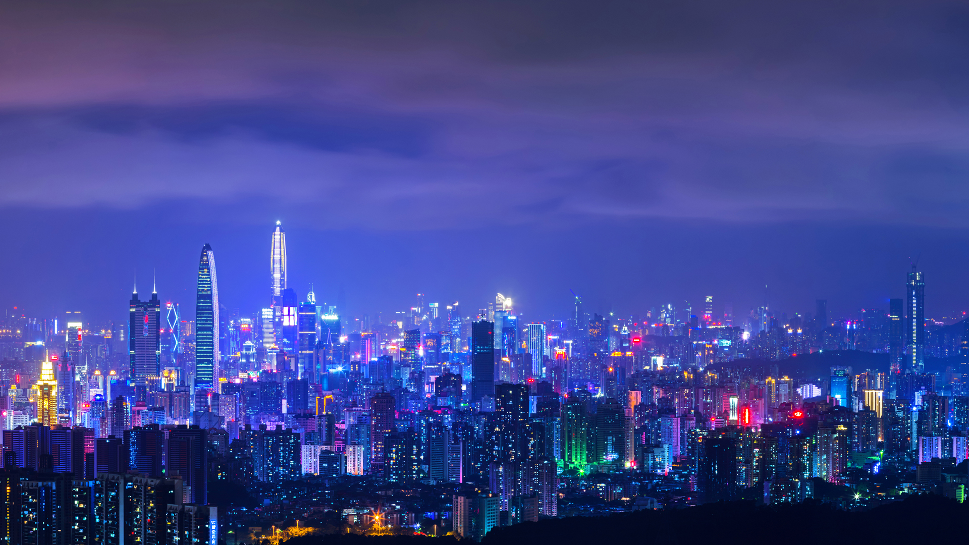 深圳城市夜景电脑桌面动漫壁纸来了，多款分辨率可选