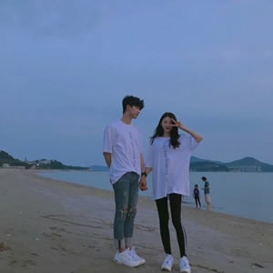 16组简约清新情侣头像 一对两张高清图合集