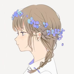12组带花环的动漫情侣头像 高清一男一女款