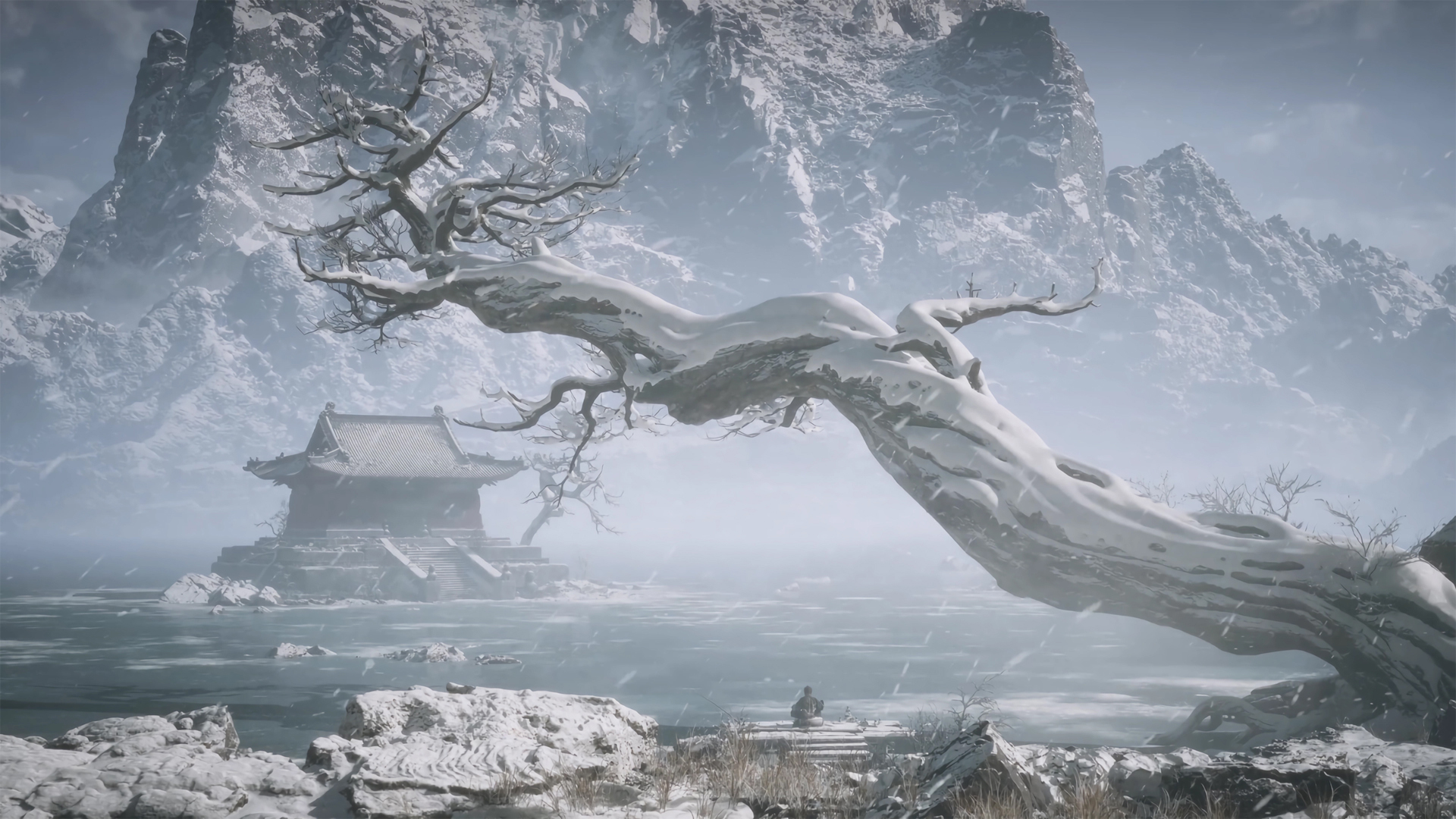 《黑神话悟空雪景树景游戏壁纸》