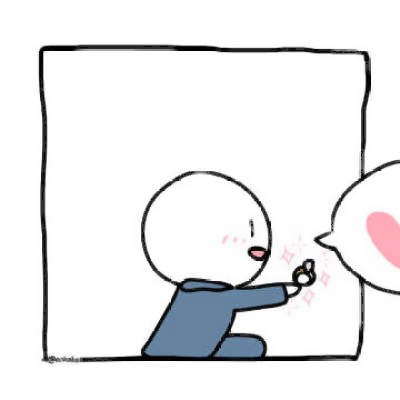 28组超可爱简笔小白人情头 左右配对手绘款高清分享