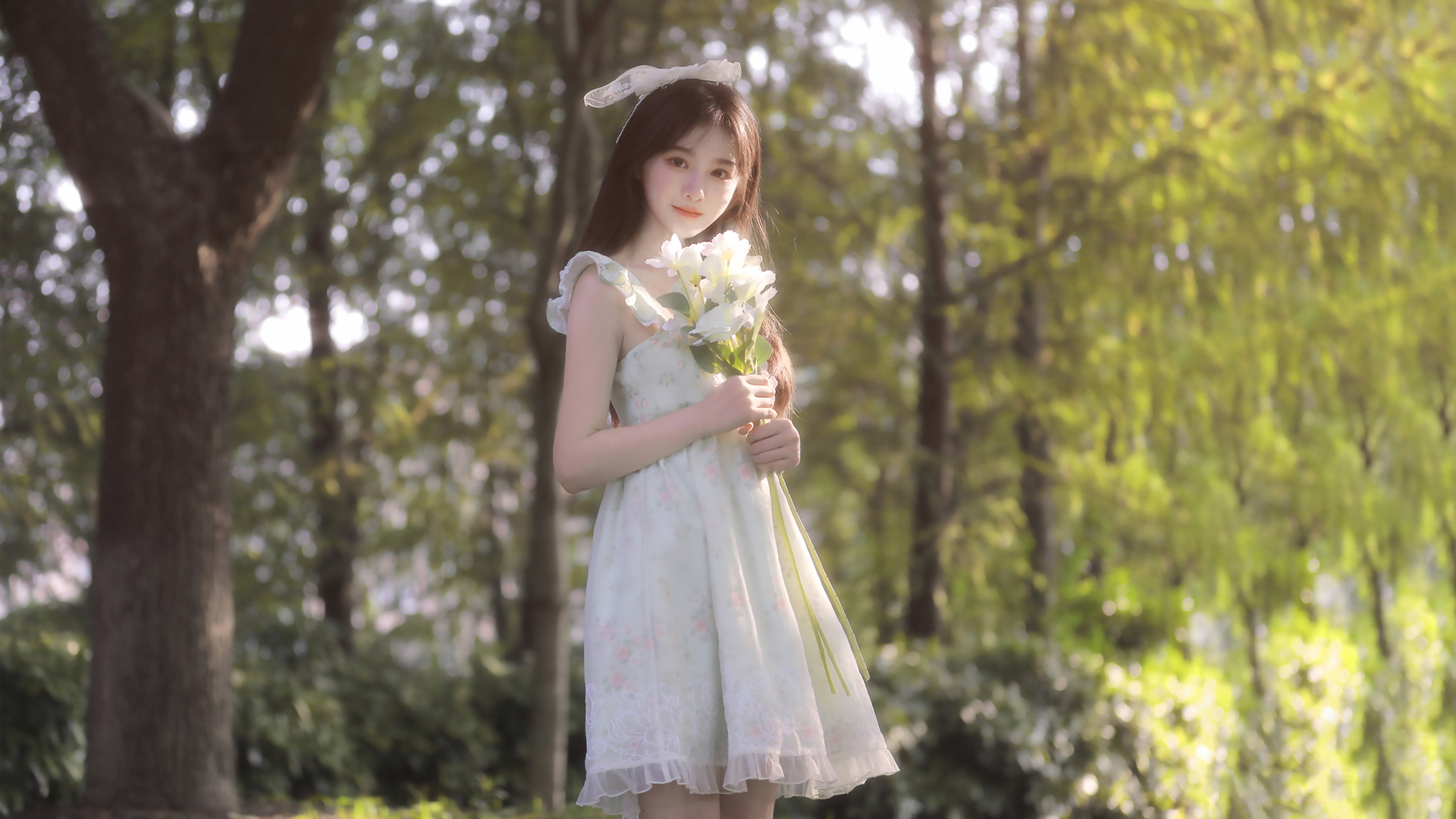 森系清纯女生树林小清新风 多款高清电脑壁纸任你挑
