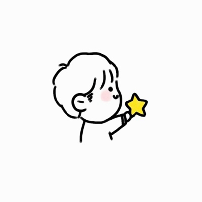 一对左右配对的手绘简笔画情侣头像 26张高清素材合集