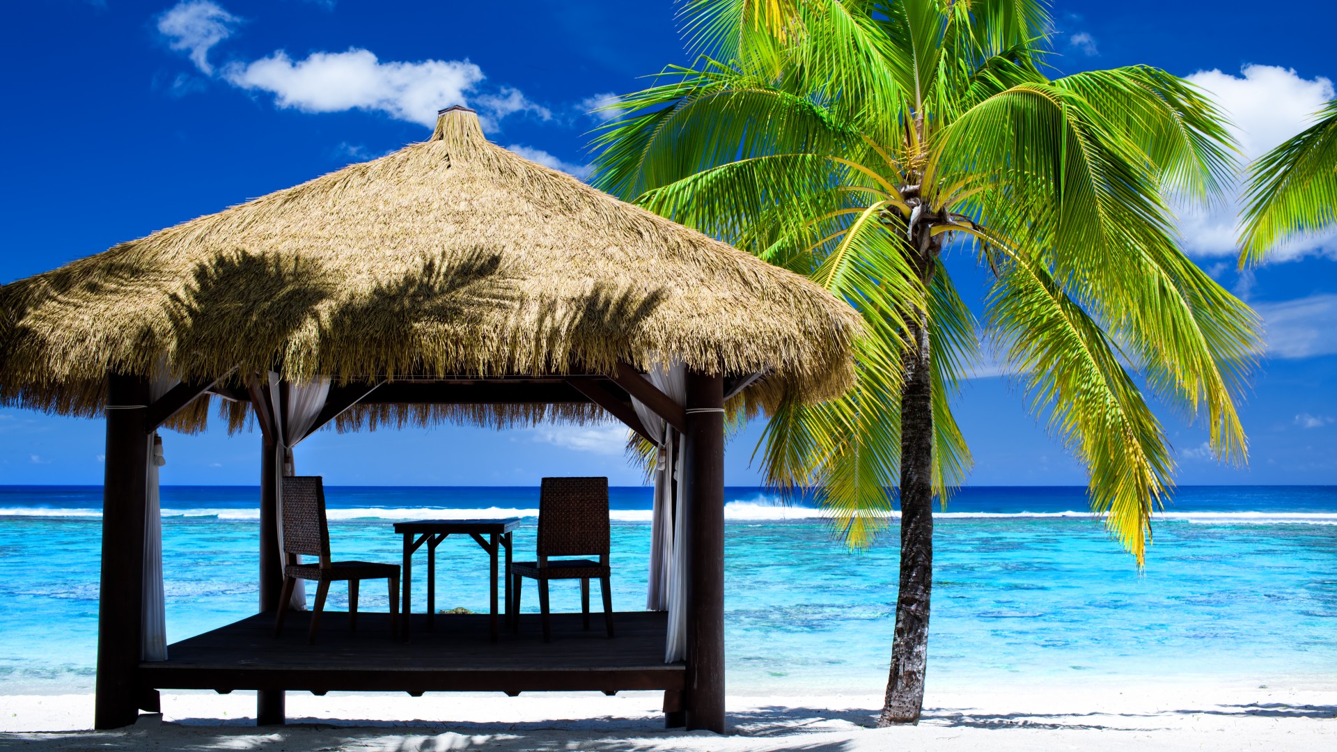 夏日海岸小屋风景 电脑桌面高清壁纸合集