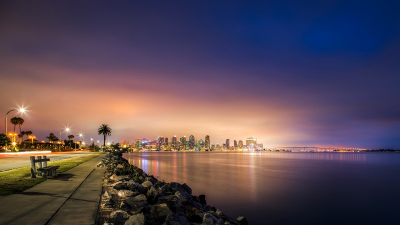 美国圣地亚哥海岸夜色壁纸推荐