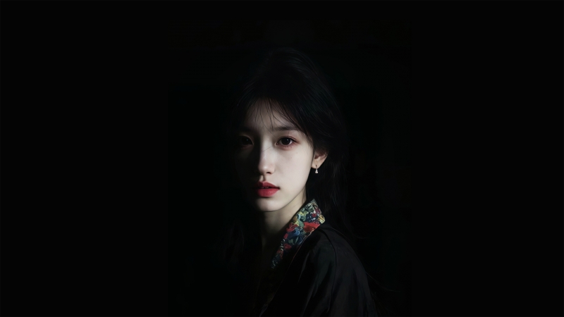 国风光影美女壁纸！黑背景适配多尺寸电脑桌面