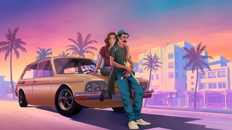 《GTA6》角色载具手绘风格电脑桌面壁纸合集