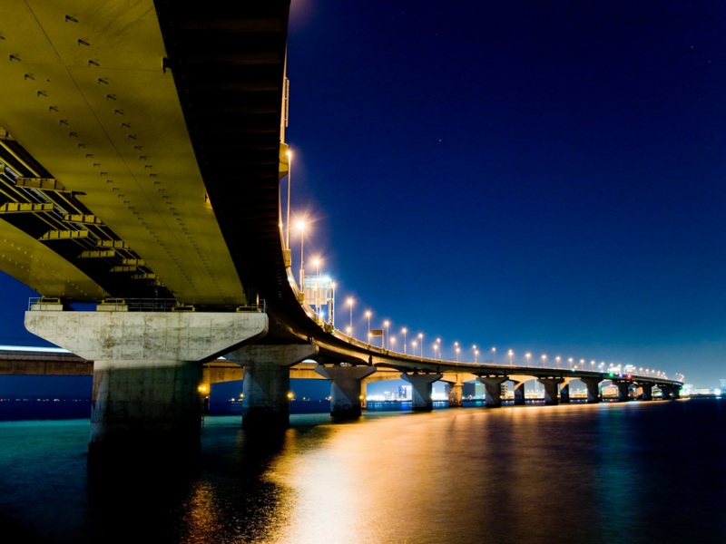 好看的大桥夜景电脑动漫壁纸分享