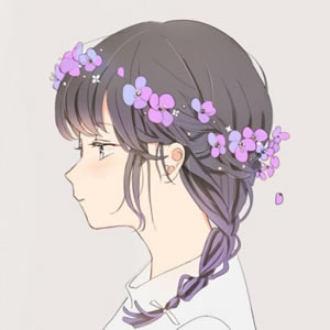 12组带花环的动漫情侣头像 高清一男一女款