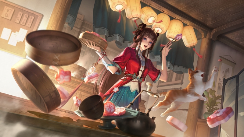 王者荣耀西施新皮肤玲珑珍味高清无水印壁纸来啦