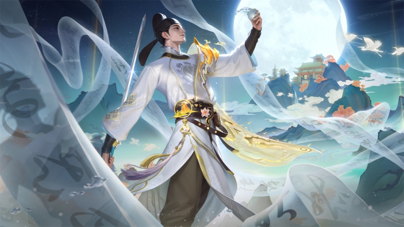 王者荣耀李白谪仙醉月高清电脑壁纸分享