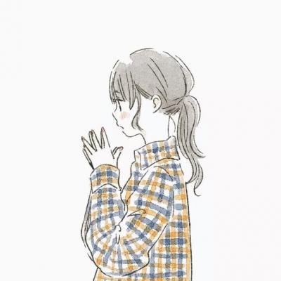 二次元绘画风格微信QQ情侣头像
