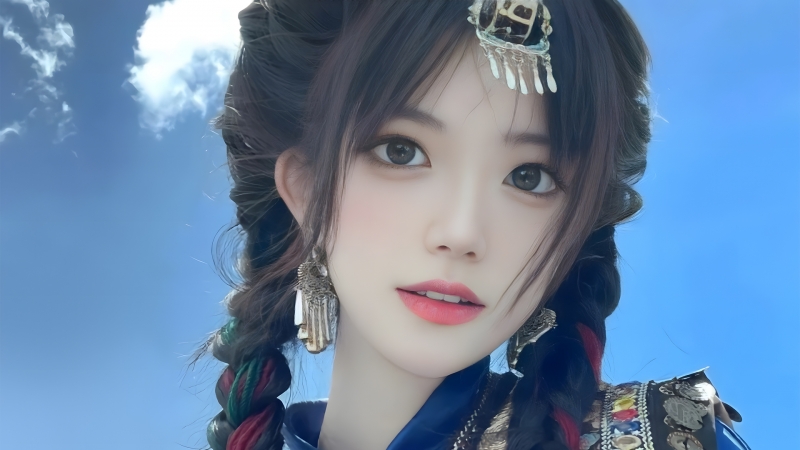 少数民族服饰可爱美女高清壁纸推荐
