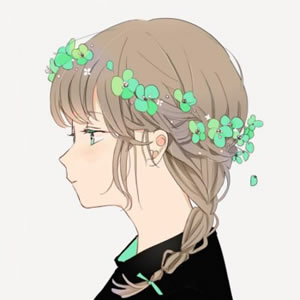 12组带花环的动漫情侣头像 高清一男一女款