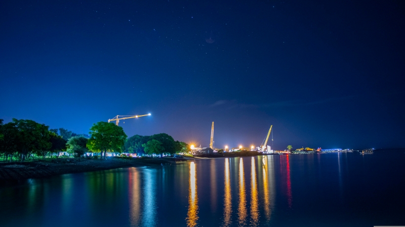 海滩夜景星空高清电脑壁纸分享
