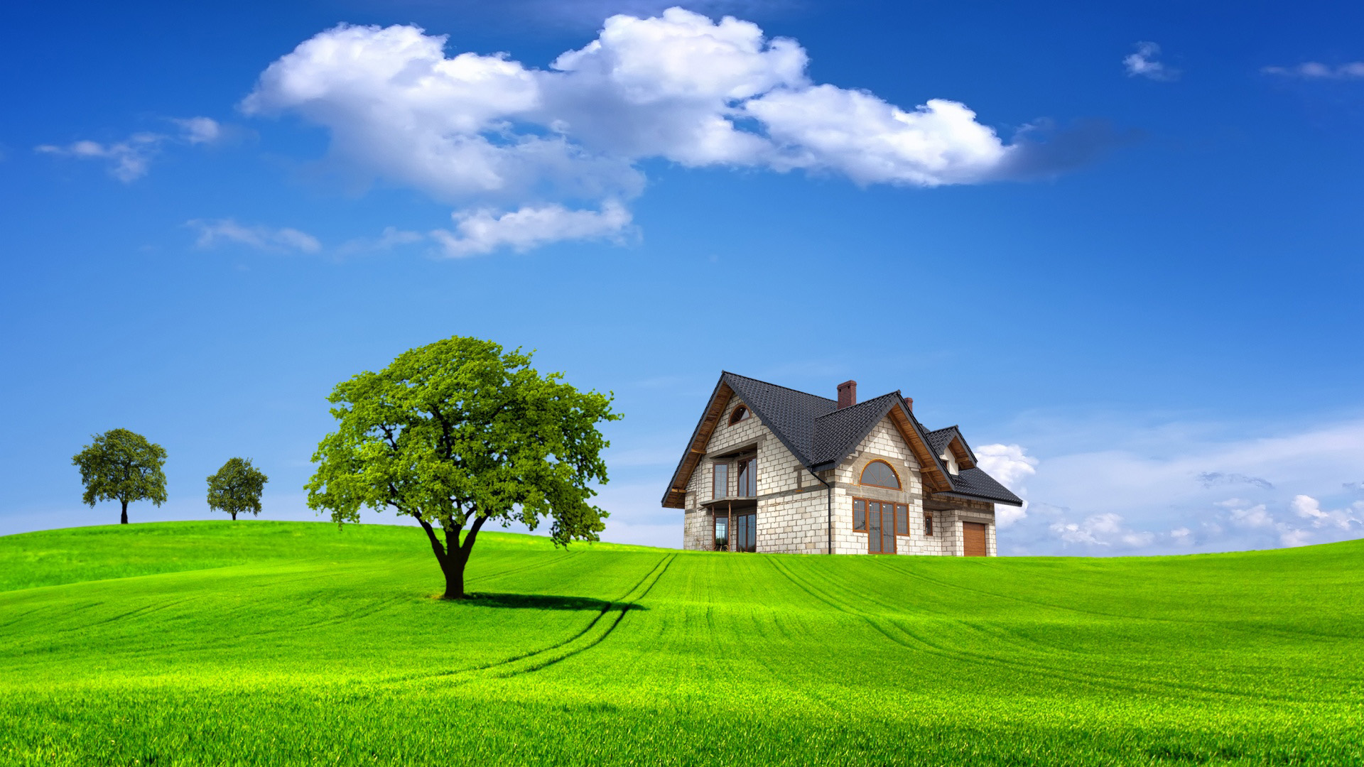 山上房子风景壁纸