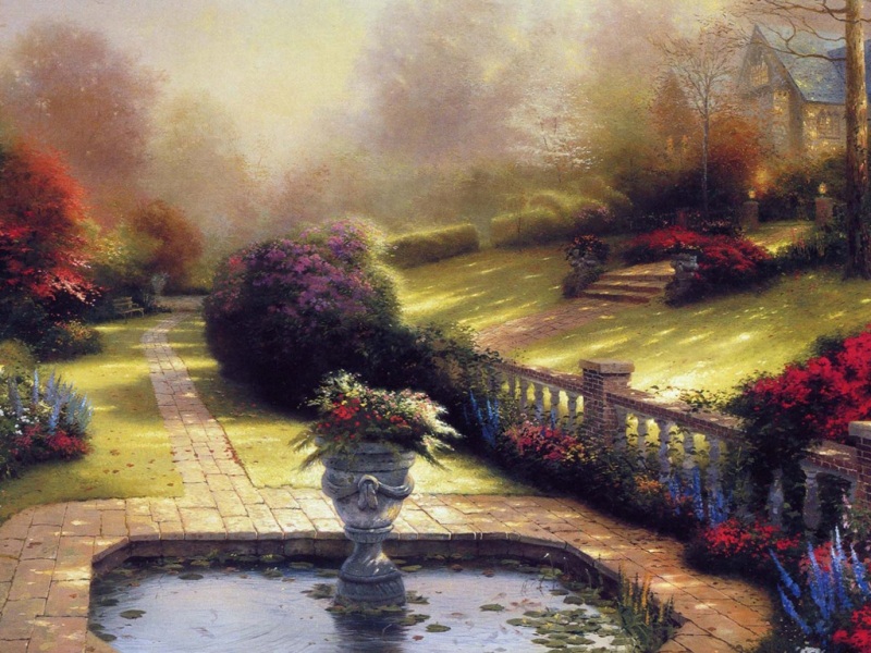 Thomas Kinkade托马斯·金凯德风景画 多款宽屏电脑桌面壁纸分享