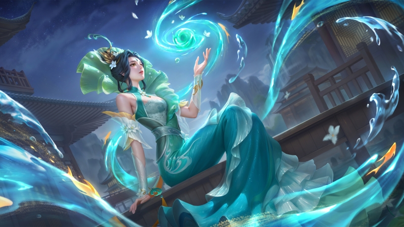 王者荣耀甄姬逆浪荇歌高清壁纸上线！彼岸桌面提供多尺寸游戏壁纸下载，包含1920*1080、2560*1440等主流分辨率版本。